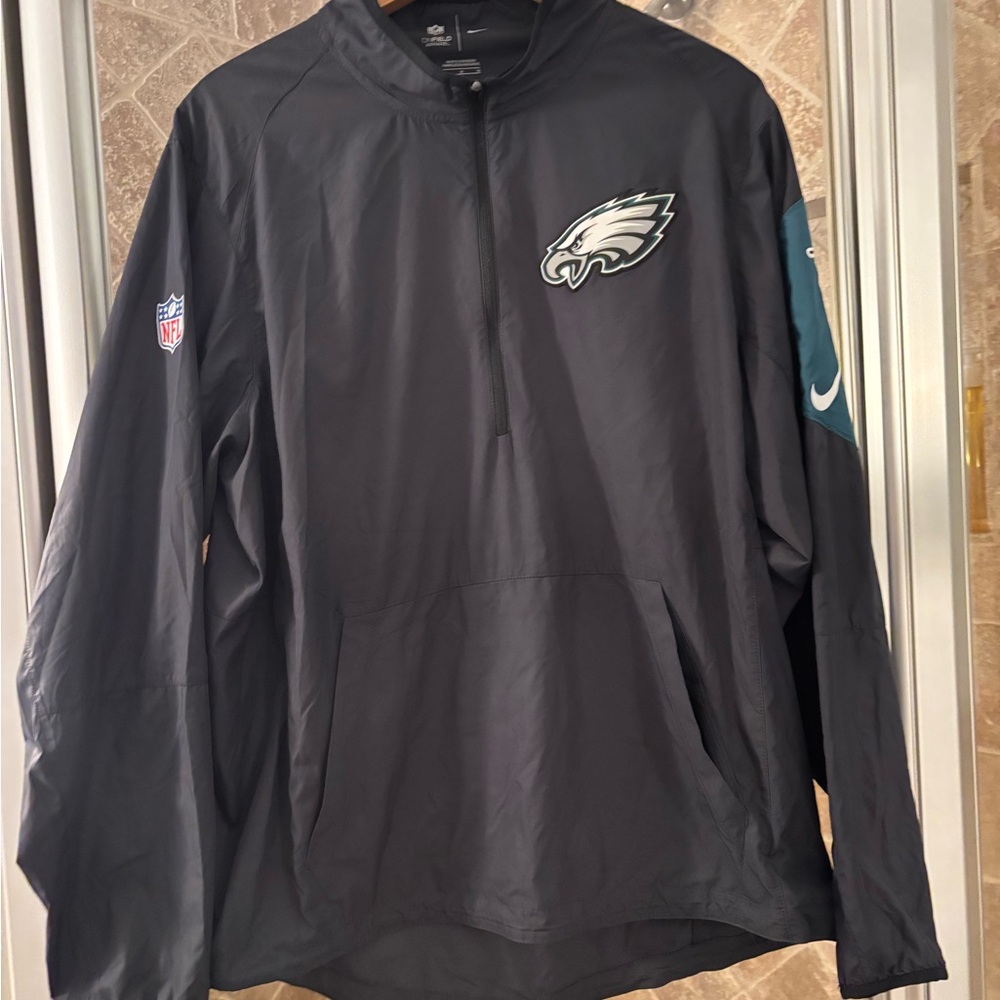 TWO Philadelphia Eagles Nike On Field Quarter Zip Mens M (one black, one green)